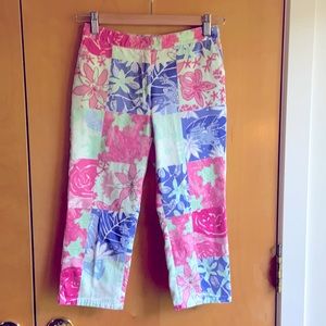 EUC Girls Lilly Pulitzer Lined Cropped Pants 10